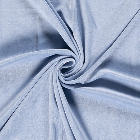 Velour, ensfarvet 1500 mm, baby blå - Balsløw