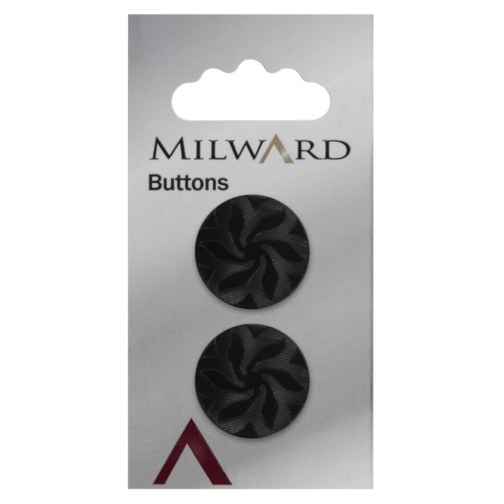 Knapper, sort, mønster, 22 mm (00488) - Balsløw