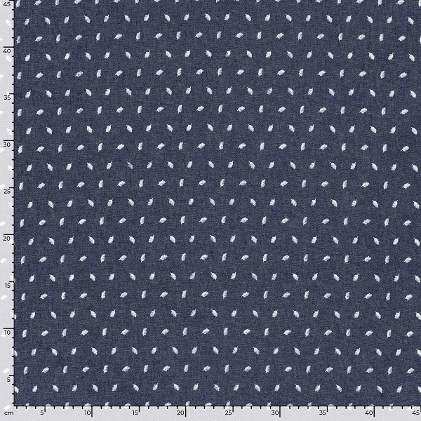 Denim med hvide fjer, navy