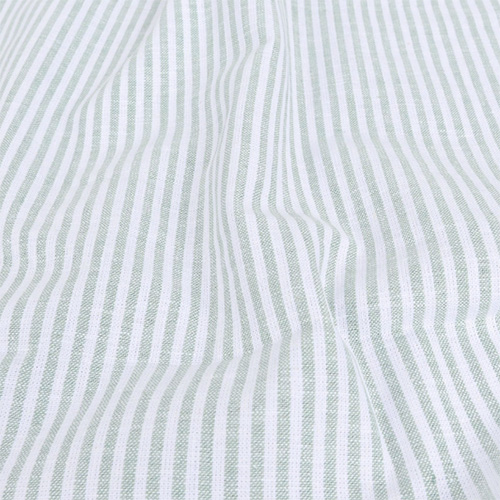 Hør/ bomuld med grøn striber