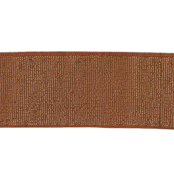 Elastiske bånd m/Lurex 40 mm., brun - Balsløw