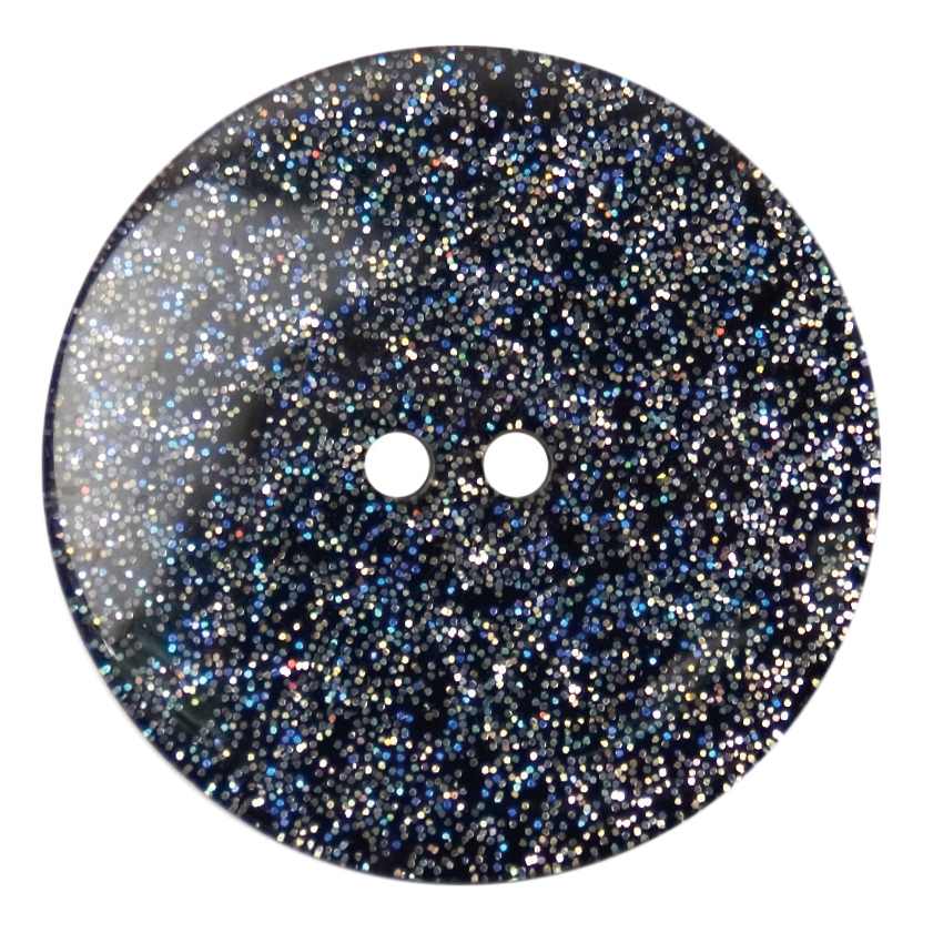 Knapper, sort, glitter, 27 mm (00479) - Balsløw