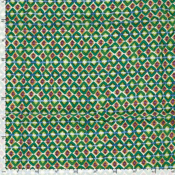 Viscose med abstrakt mønster, grøn