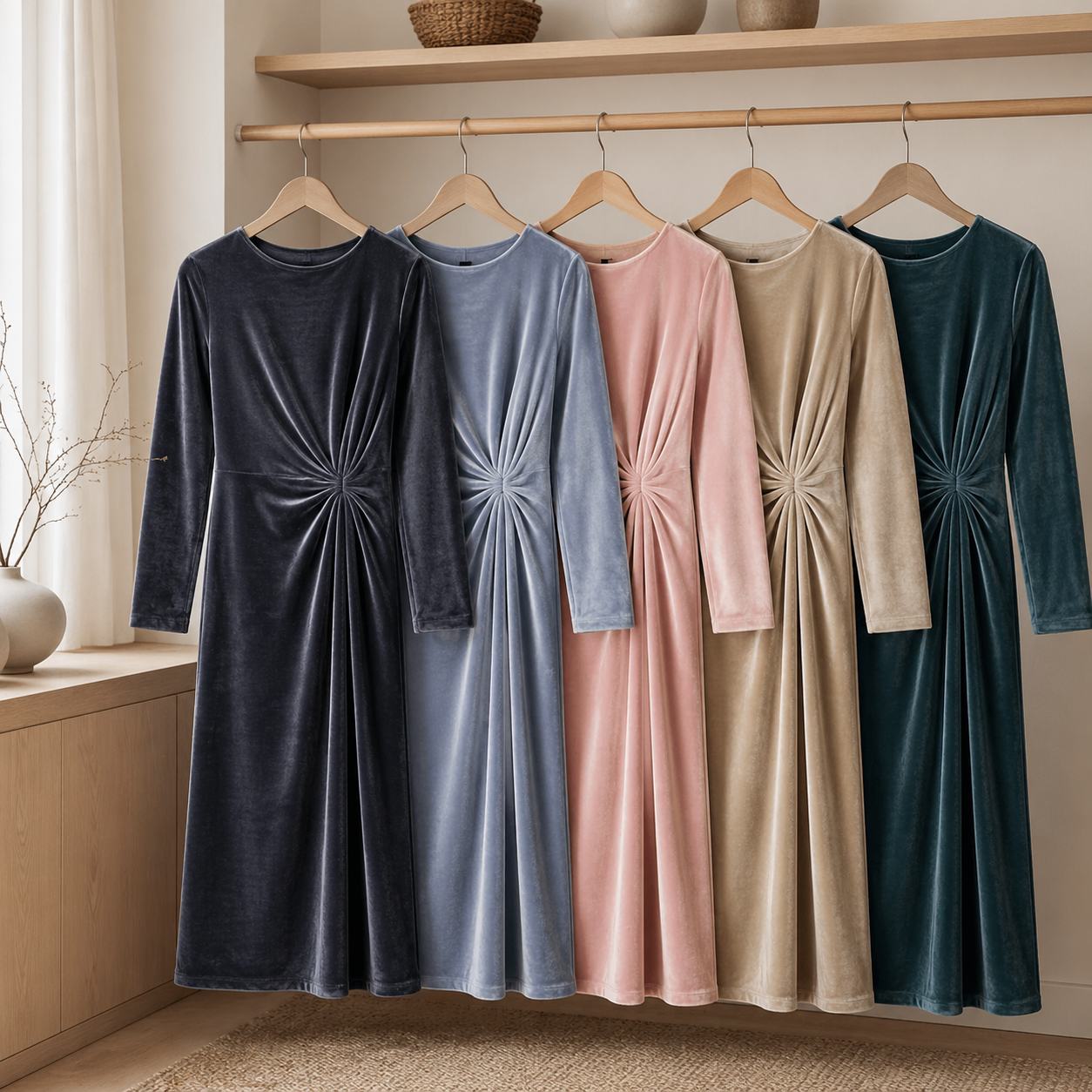 Velour, ensfarvet 1500 mm, lyserød