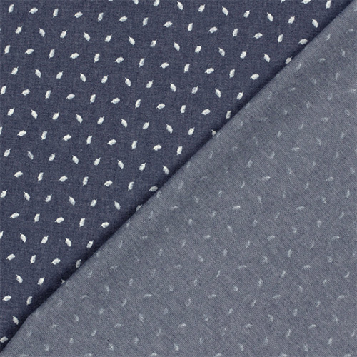 Denim med hvide fjer, navy