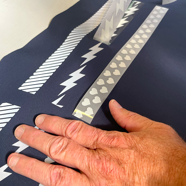 Refleks bånd med stjerner, Iron-on, 8 mm