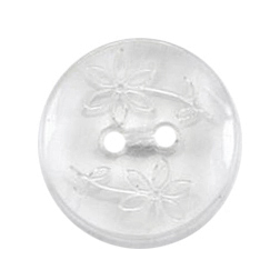 Knapper, hvid, blomster, 15 mm (00870) - Balsløw