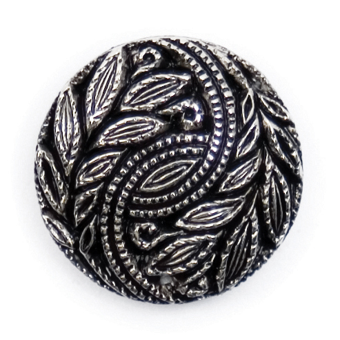 Knapper, sten, sort/hvid, 15 mm (00343)