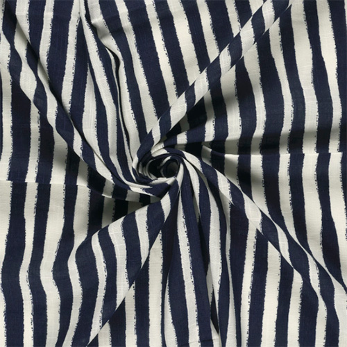 Bomuld/viscose med striber