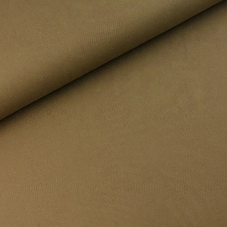 Canvas stof, bomuld, ensfarvet, khaki - Balsløw