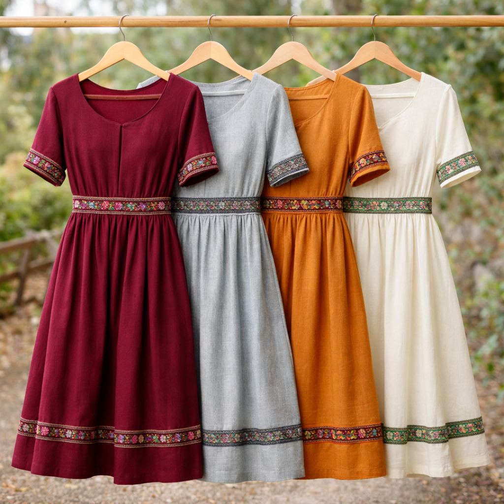 Jacquard bånd, brun