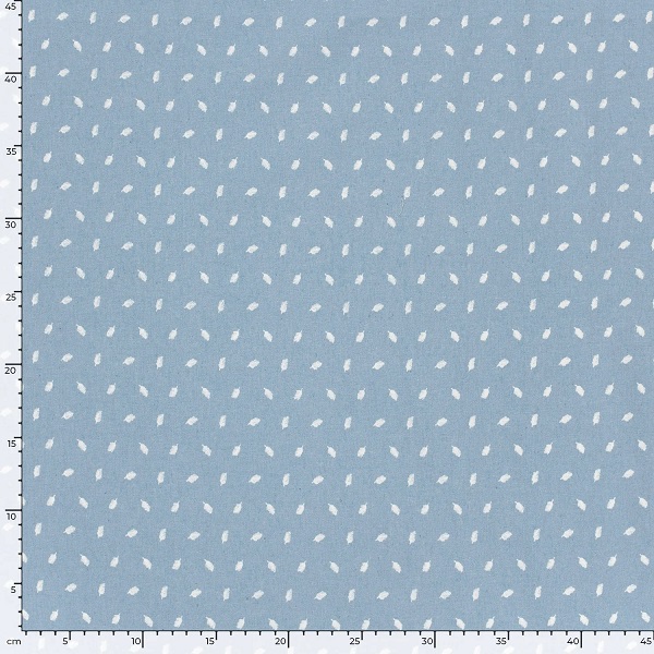 Denim med hvide fjer, lyseblå