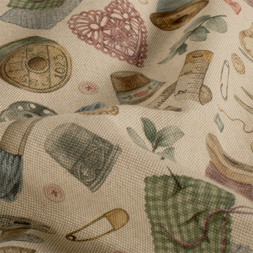 Canvas med sytilbehør