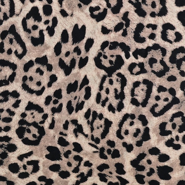 Viscose Poplin med leopardprint, grå
