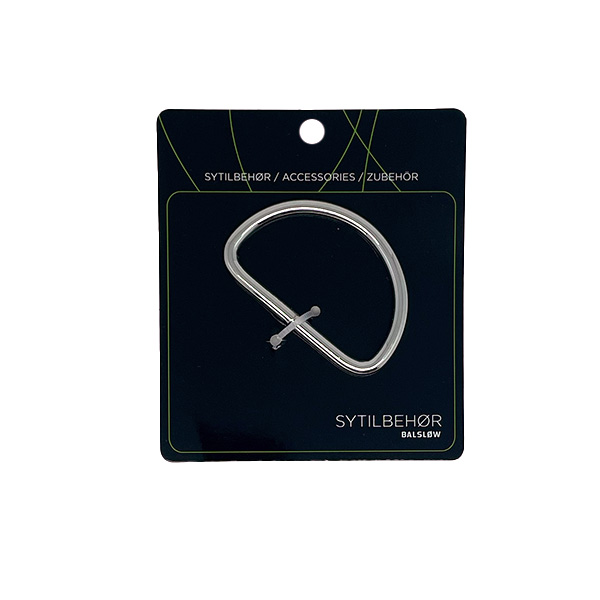 Spænde, D-ring, 50 mm, sølv