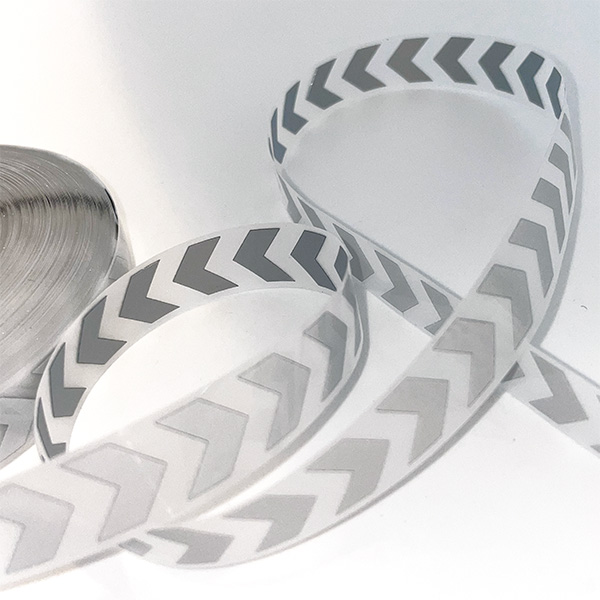 Refleks bånd med pile, Iron-on, 15 mm