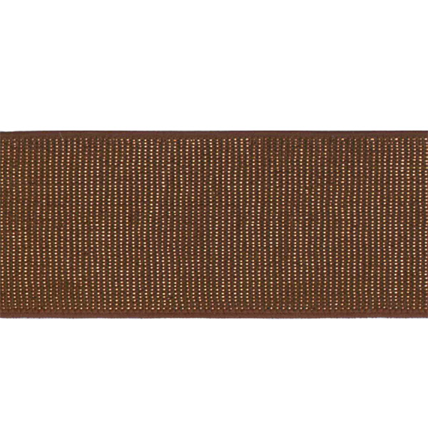 Elastiske bånd m/Lurex 40 mm., mørke brun - Balsløw