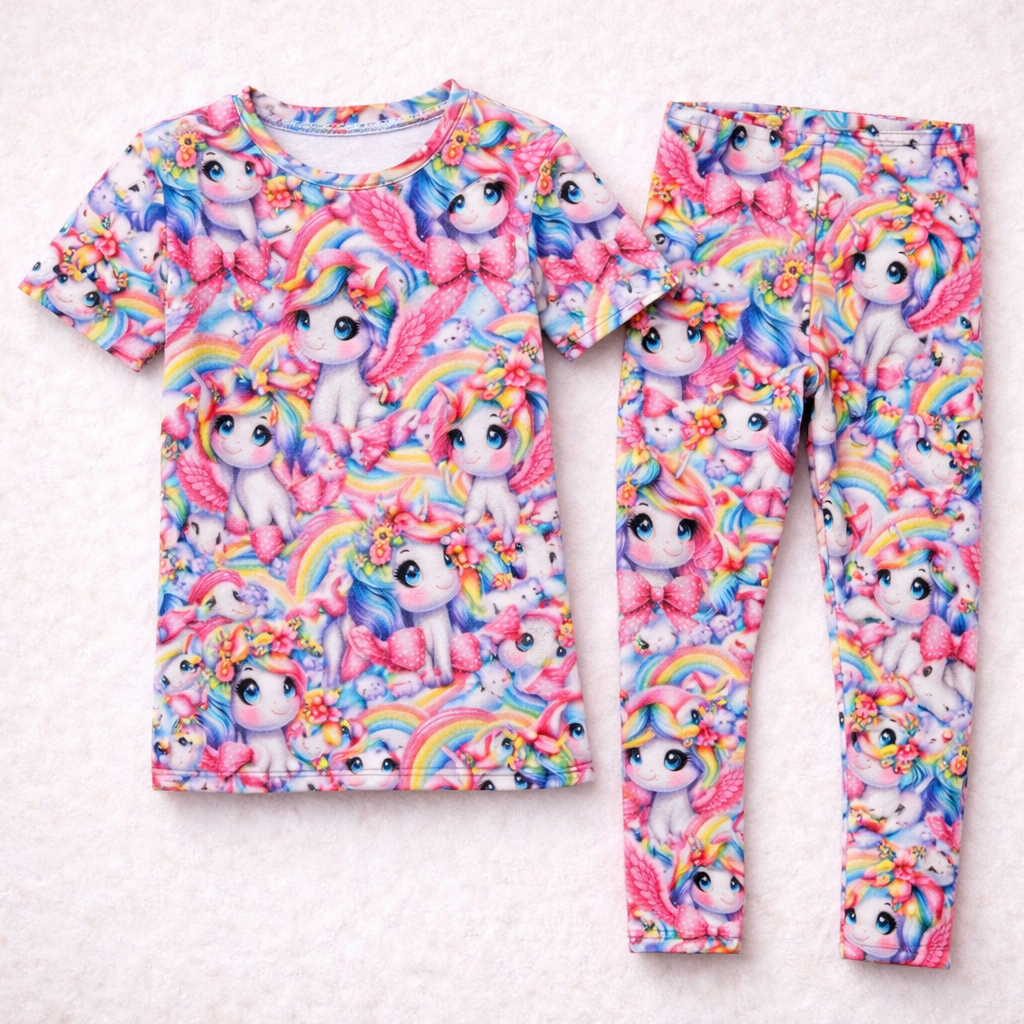 French Terry med enhjørninger (digitalprint)