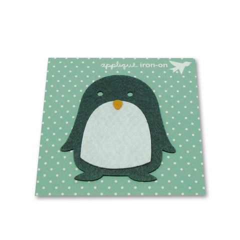 Strygemærke med pingvin, 77x83 mm