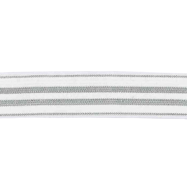 Elastiske bånd m/Lurex 20 mm., hvid - Balsløw