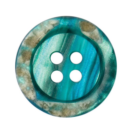 Knapper, turkis, rustik, 17 mm (00223) - Balsløw