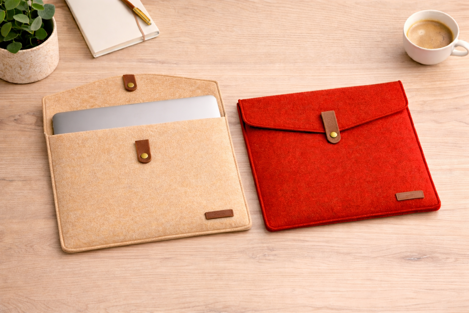 Filt, metervare 1,5 mm tykkelse, rød