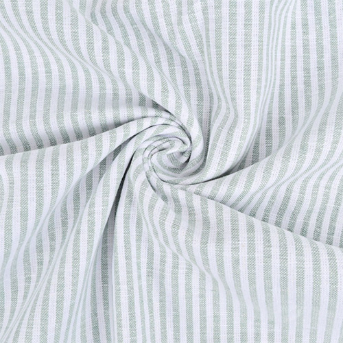 Hør/ bomuld med grøn striber