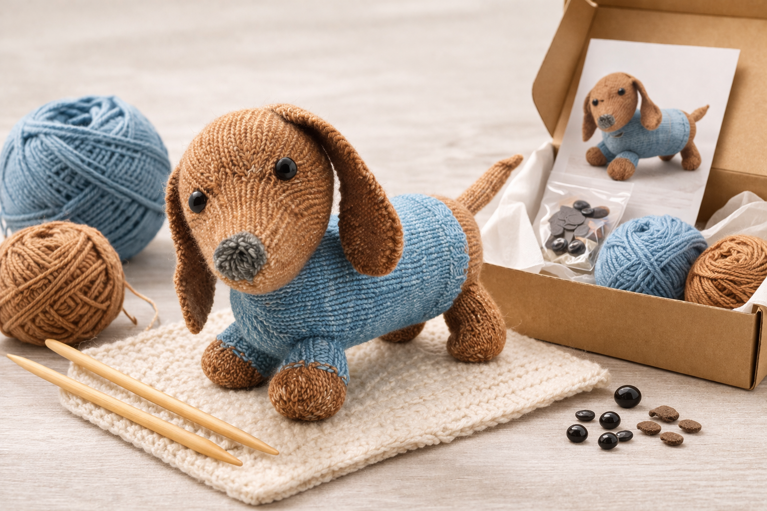 Ria Dachshund krea kit, strik