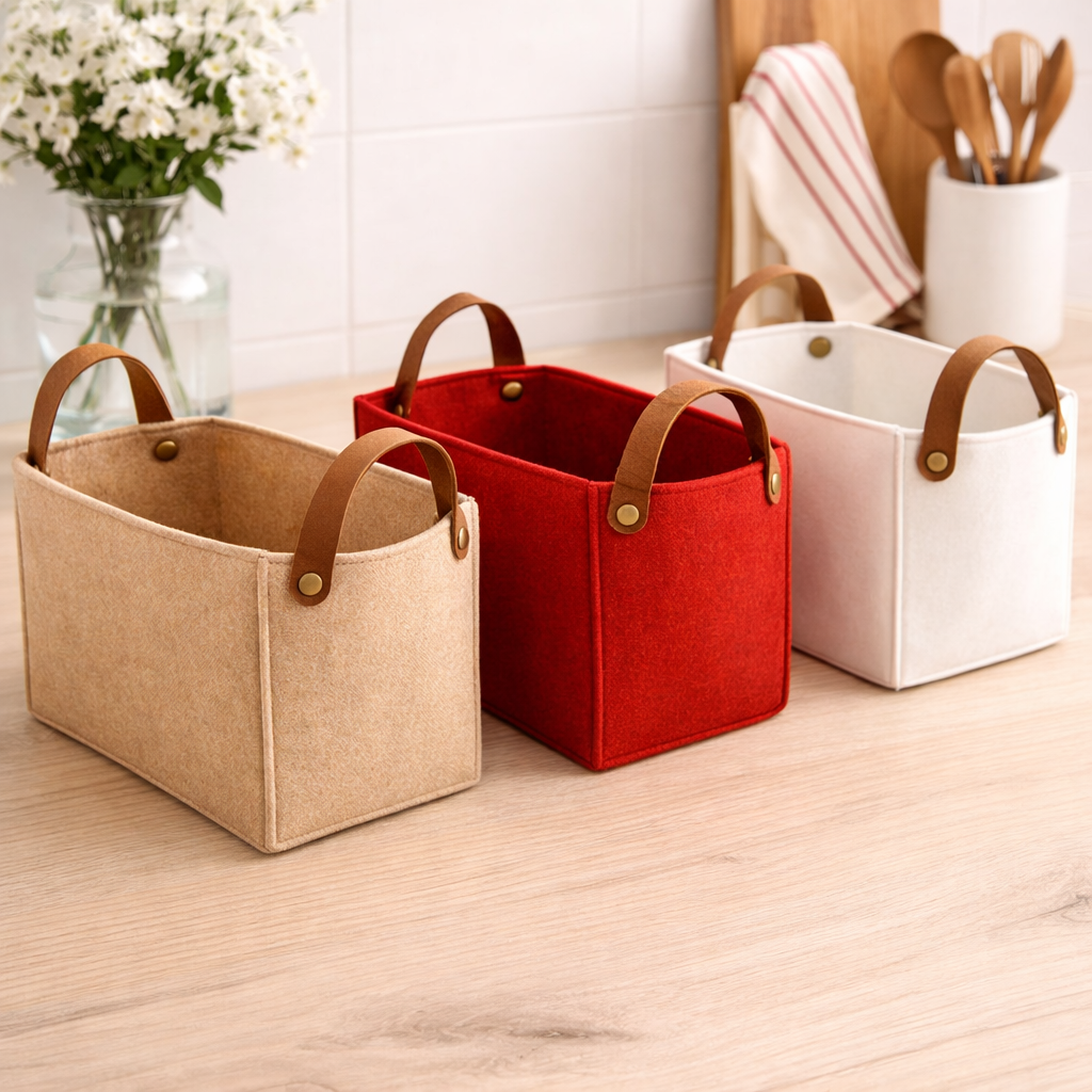 Filt, metervare 1,5 mm tykkelse, rød