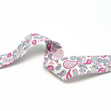 Poplin paisley, skråbånd - Balsløw