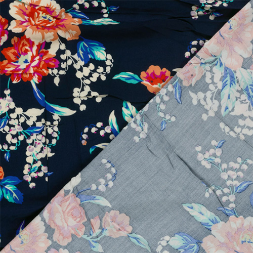 Bambus med blomster, navy