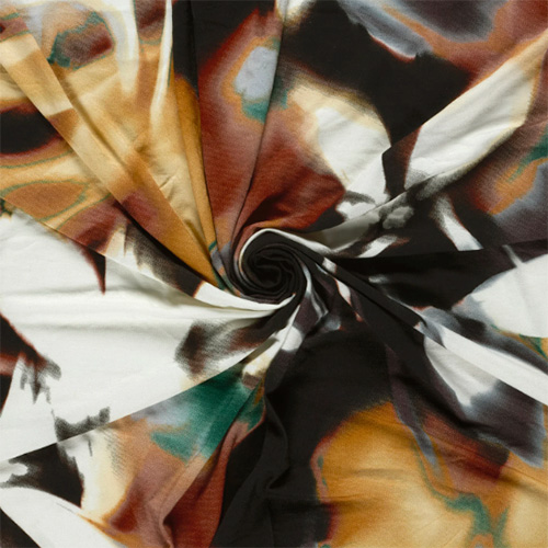 Viscose jersey med abstrakte blomster