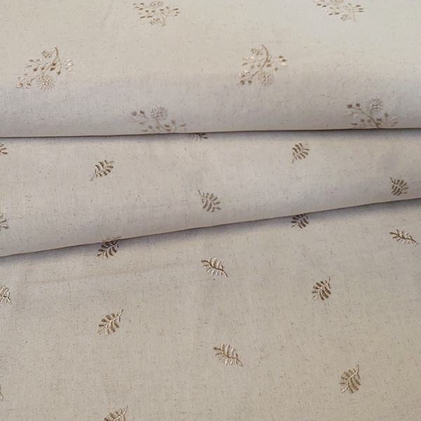 Broderet viscose/hør 