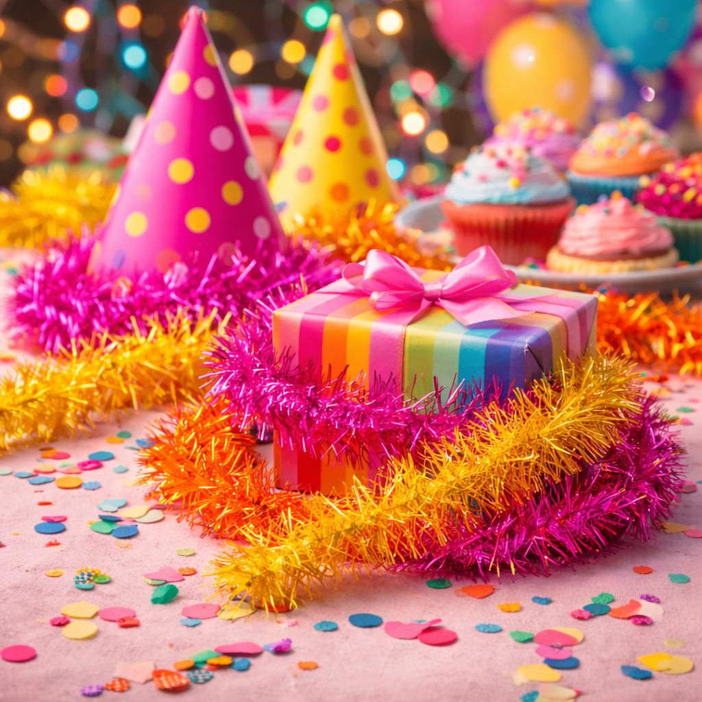 Tinsel lurex snor - Pink