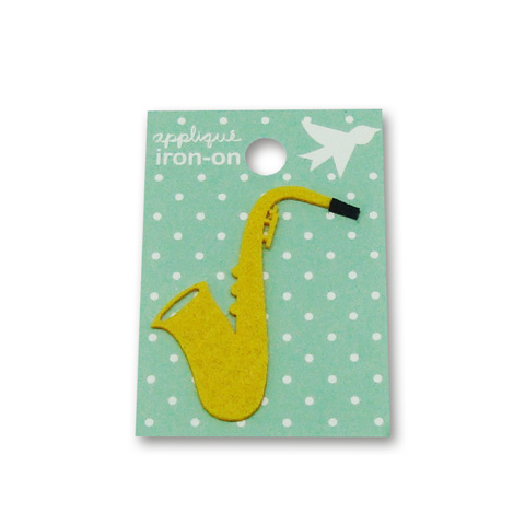 Strygemærke med saxofon, 41x43 mm