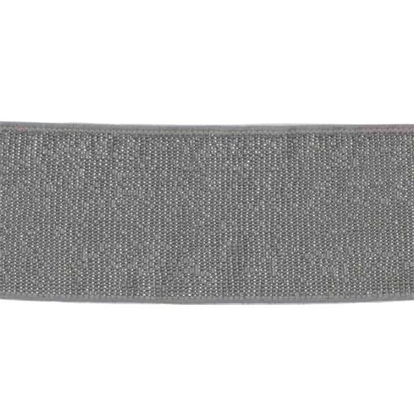 Elastiske bånd m/Lurex 40 mm., grå