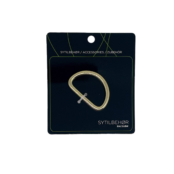 Spænde, D-ring, 38 mm, guld - Balsløw
