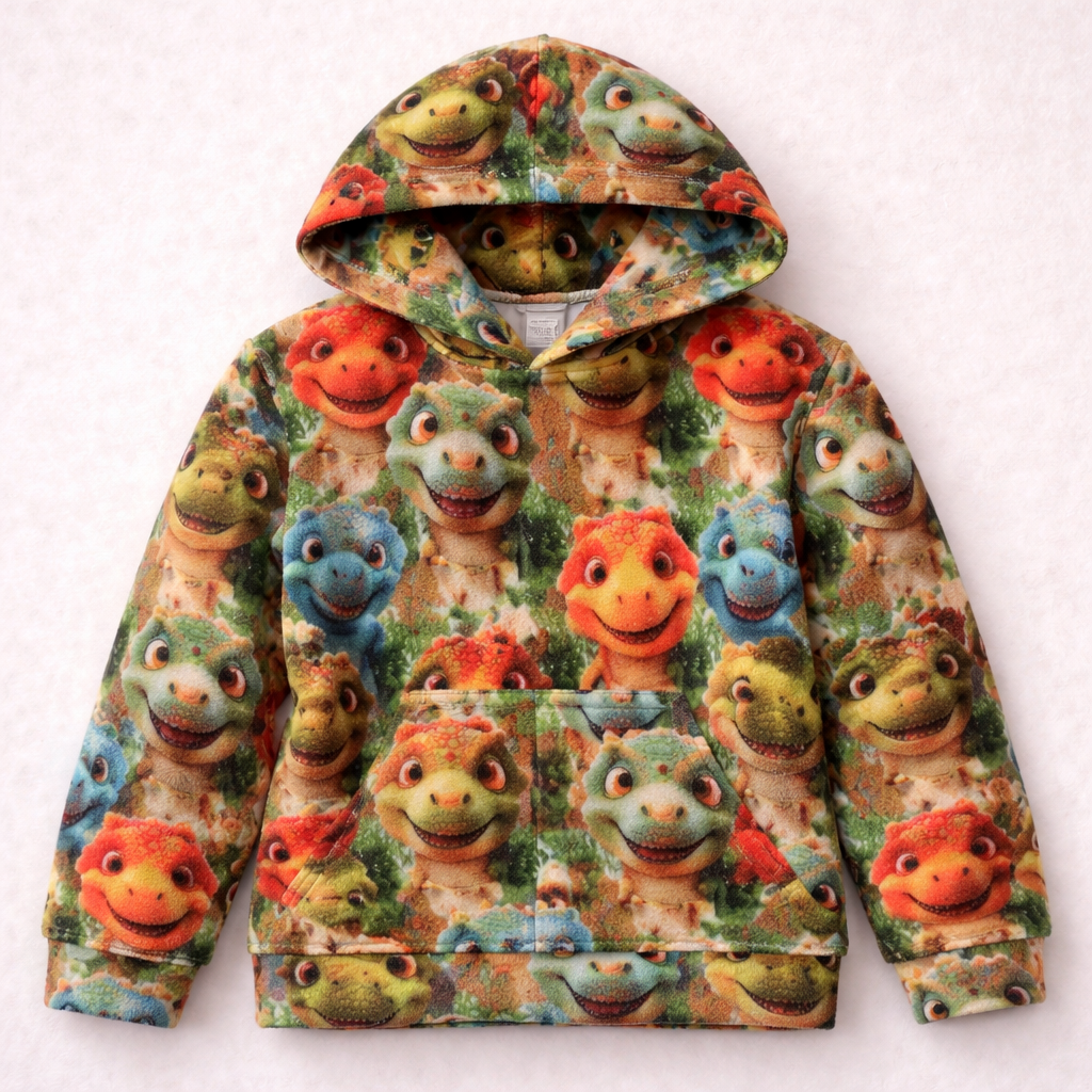 French Terry med dinosaurer(digitalprint)