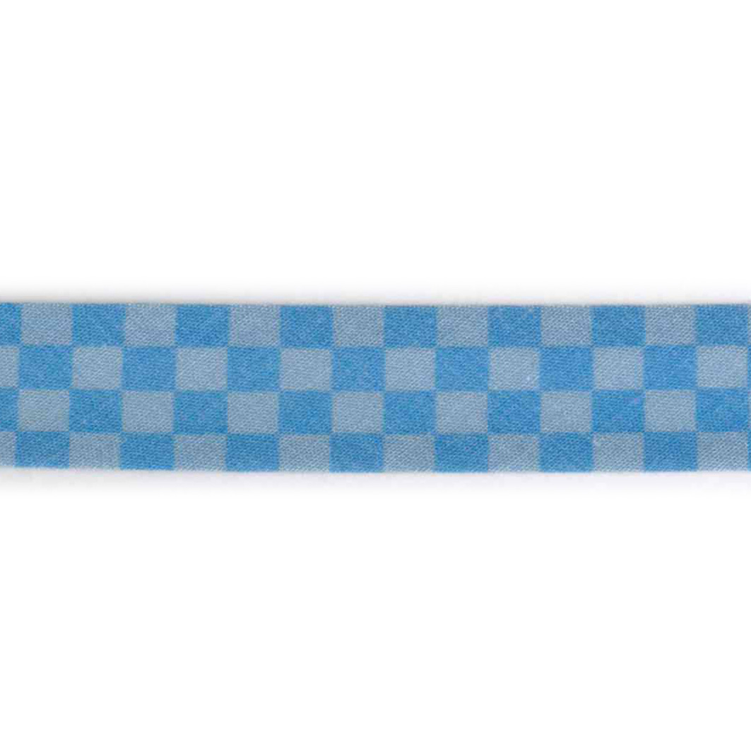Skråbånd med ternet print, blå - Balsløw