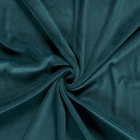 Velour, ensfarvet 1500 mm, petroleums blå - Balsløw