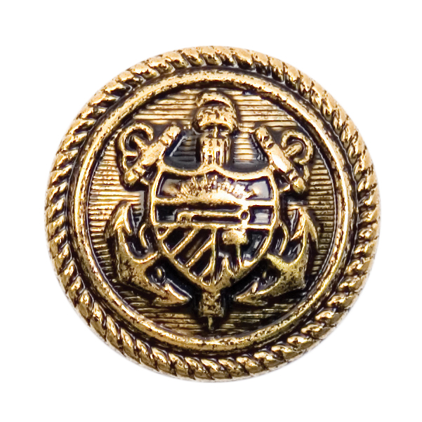Knapper, guld(imit) anker, 19 mm (00139