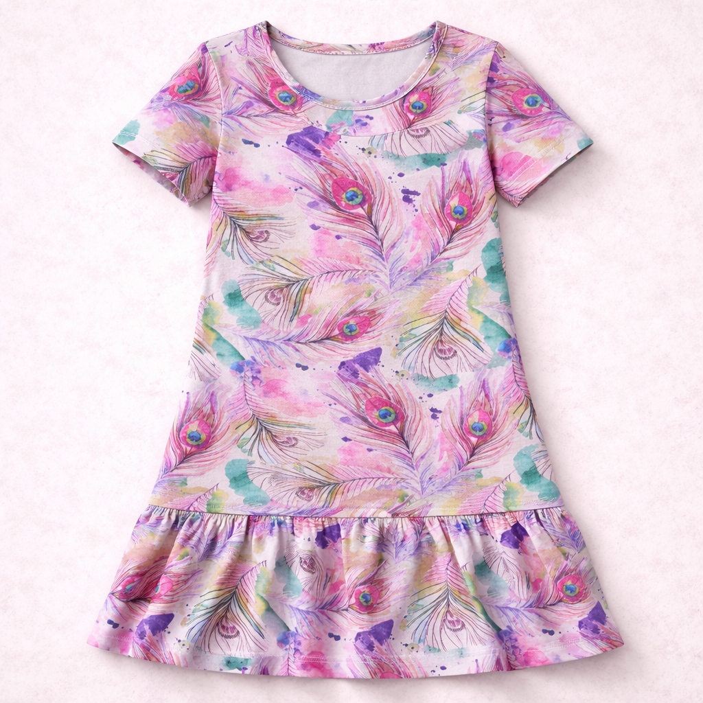 Bambus jersey med fjer