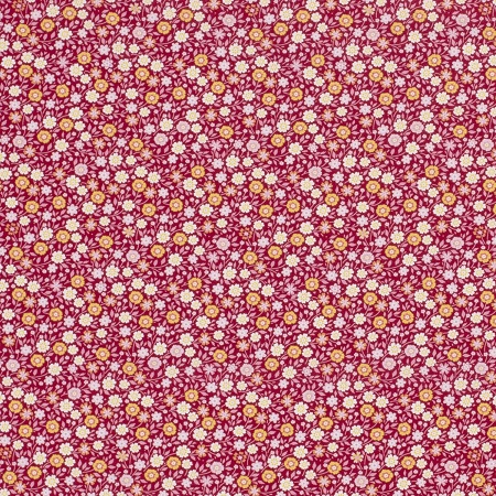 Poplin m/Blomster, 1450 mm, dubl., pink