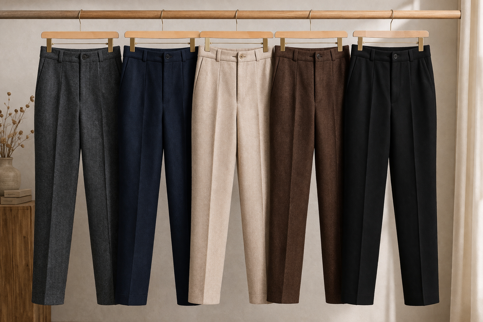 Uld metervare 1450 mm, mørkegrå