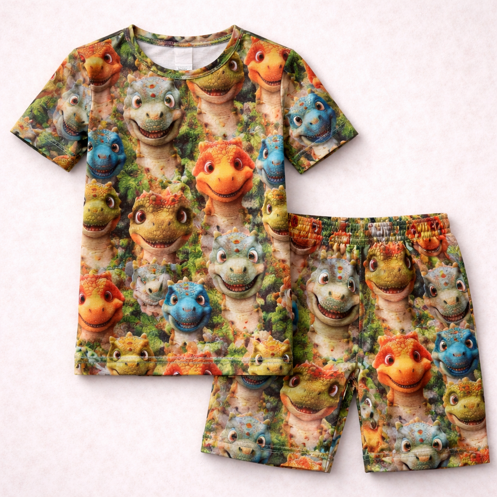 French Terry med dinosaurer(digitalprint)