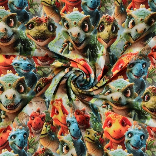 French Terry med dinosaurer(digitalprint)