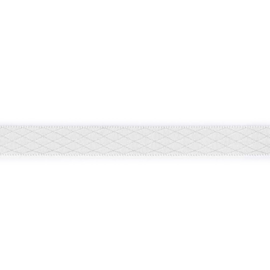 Dekorationsbånd rombe, satin, 9mm, hvid - Balsløw