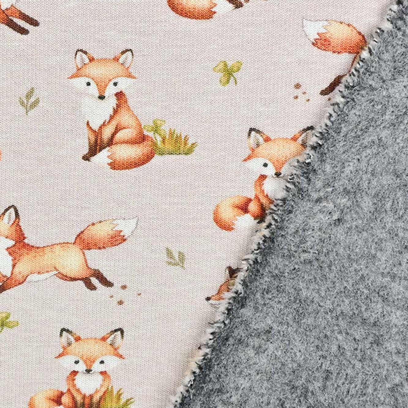 Jogging fleece med ræve – digital print
