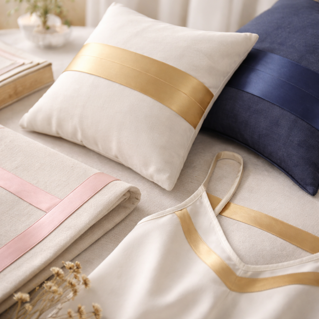 Polyester satin bånd, 3mm, hvid
