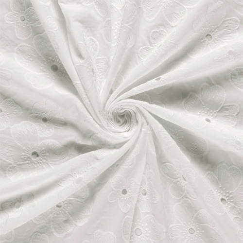 Blomstret broderet bomuld